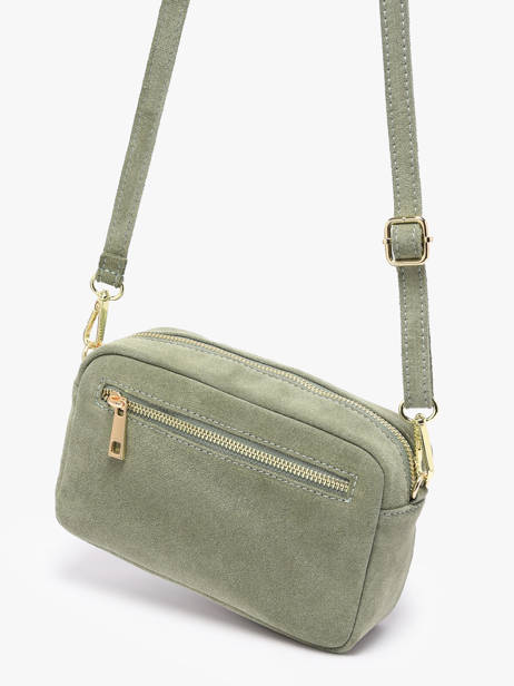 Shoulder Bag Velvet Leather Milano Green velvet VE25115 other view 2