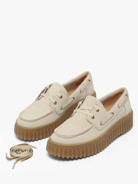 Chaussures Bateau Plateforme En Cuir Clarks Beige women 26186302 vue secondaire 3