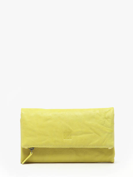 Portefeuille Cuir Biba Jaune wallet TOT2L