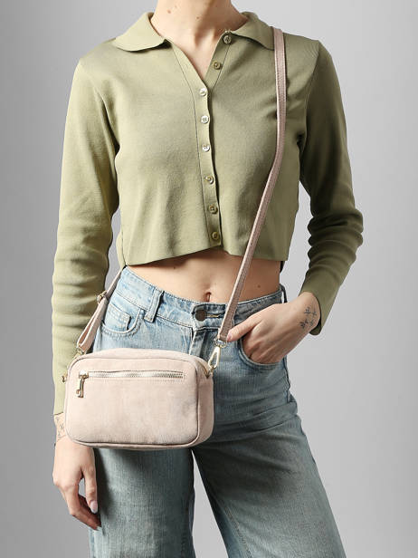 Sac Bandoulière Velvet Cuir Milano Rose velvet VE25115 vue secondaire 1