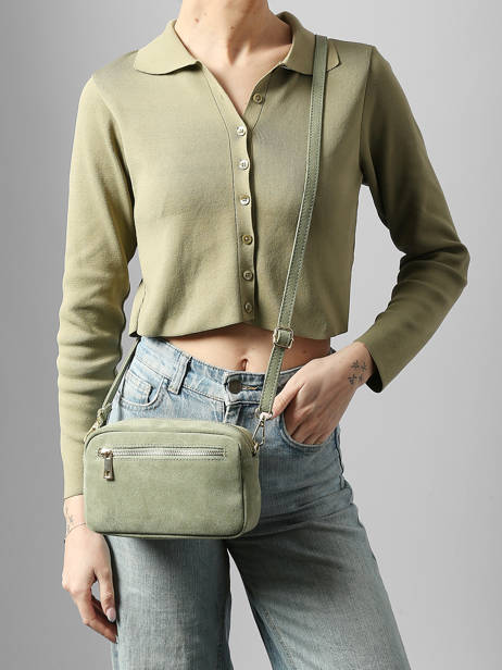 Shoulder Bag Velvet Leather Milano Green velvet VE25115 other view 1