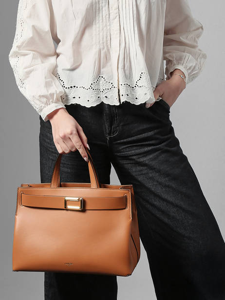 Sac Porté Main M Angèle Cuir Lancel Marron angele A14017 vue secondaire 1