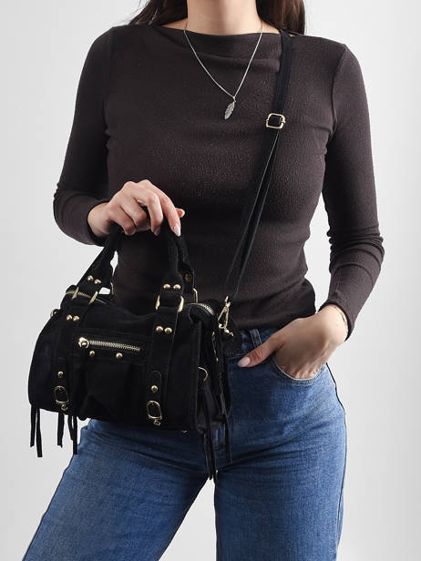 Crossbody Bag Velvet Leather Milano Black velvet VE24093O other view 1