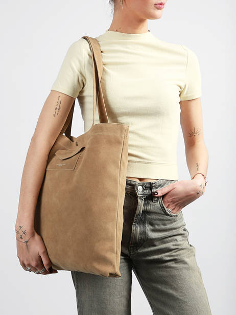 Sac Porté épaule Suedine Kba Polyester Lancaster Beige suedine kba 61 vue secondaire 1