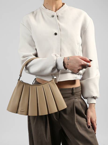 Shoulder Bag Lenglen Leather Lacoste Beige lenglen NU5011DP other view 1