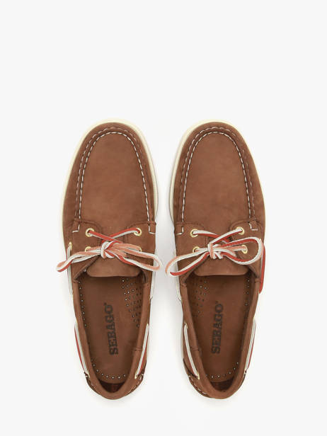 Chaussures Bateau En Cuir Sebago Marron men 7000GA0 vue secondaire 4