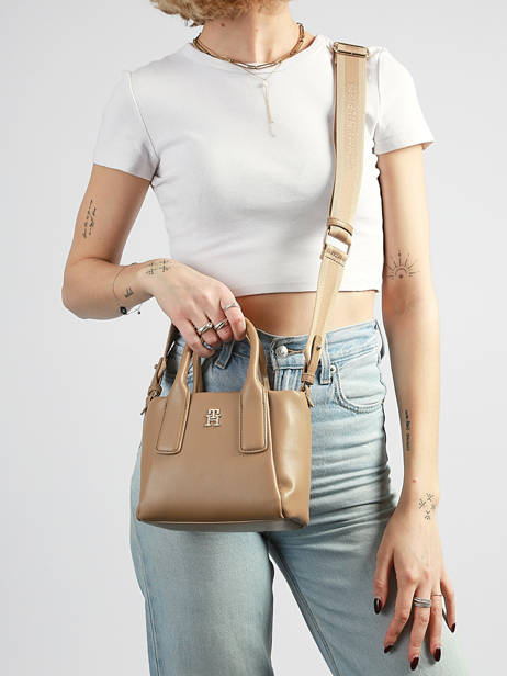 Sac Porté Main Th Essential Polyester Tommy hilfiger Marron th essential AW18371 vue secondaire 1