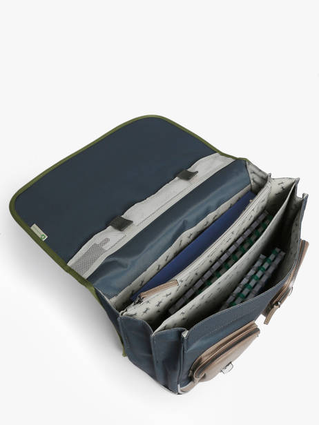 Cartable 3 Compartiments Cameleon Bleu vintage urban PBVBCA41 vue secondaire 3