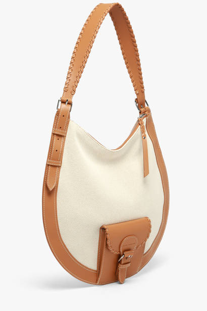 Sac Le Hobo M Escapade Cuir Et Coton Paul marius Beige escapade HOBOMESC vue secondaire 1