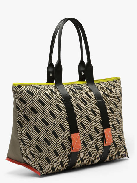 Sac Cabas Zippé L Mistral Rollable Nylon Et Cuir Lancel Multicolore mistral A13998 vue secondaire 2