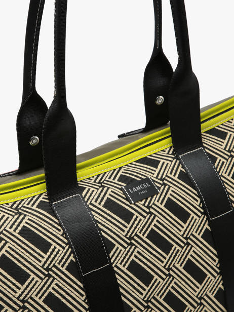 Sac Cabas Zippé L Mistral Rollable Nylon Et Cuir Lancel Multicolore mistral A13998 vue secondaire 3