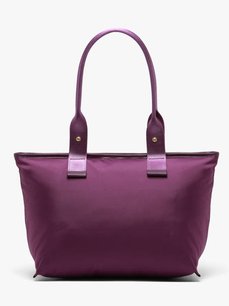 Sac Cabas Zippé M Mistral Rollable Nylon Et Cuir Lancel Violet mistral A13995 vue secondaire 5