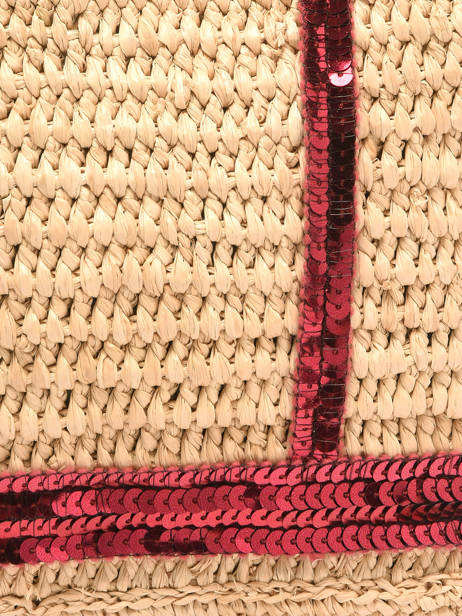 Sac Bandoulière Baby Cabas Raphia Et Paillettes Vanessa bruno Beige cabas raphia 64V40410 vue secondaire 3