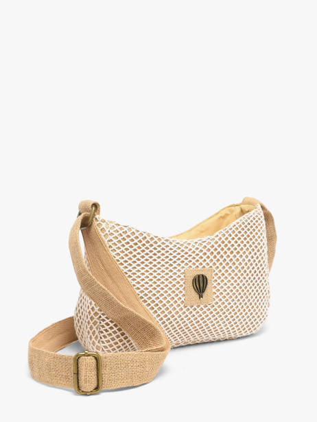 Shoulder Bag Resille Cotton Le voyage en panier Beige resille PM942 other view 2