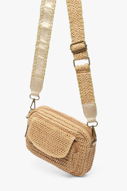 Sac Bandoulière Adette Paille Pieces Beige adette 17161664 vue secondaire 2