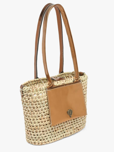Sac Porté épaule Estival Le voyage en panier Beige estival PM946 vue secondaire 2