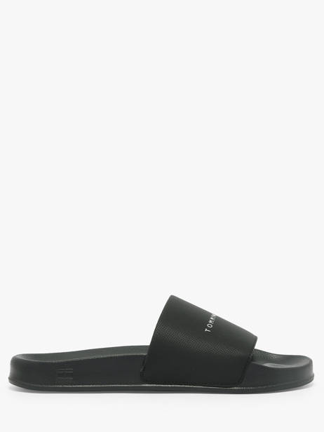 Claquettes En Cuir Tommy hilfiger Noir men 5799BDS vue secondaire 3
