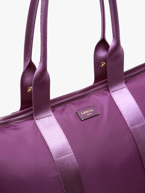 Sac Cabas Zippé L Mistral Rollable Nylon Et Cuir Lancel Violet mistral A13996 vue secondaire 3