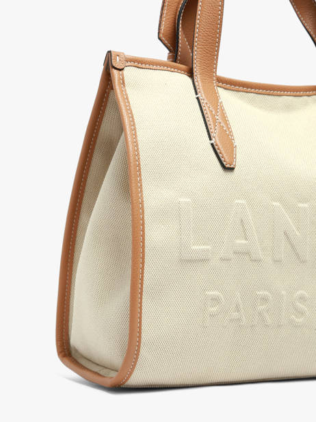 Sac Cabas Zippé M Jour Toilet Et Cuir Lancel Beige jour A14027 vue secondaire 3