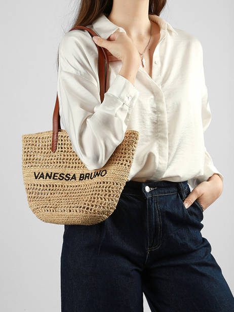 Sac Porté épaule Cabas Raphia Raphia Vanessa bruno Beige cabas raphia 60V40818 vue secondaire 1