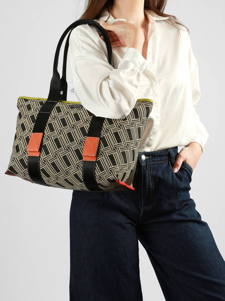 Sac Cabas Zippé M Mistral Rollable Nylon Et Cuir Lancel Multicolore mistral A13997 vue secondaire 1