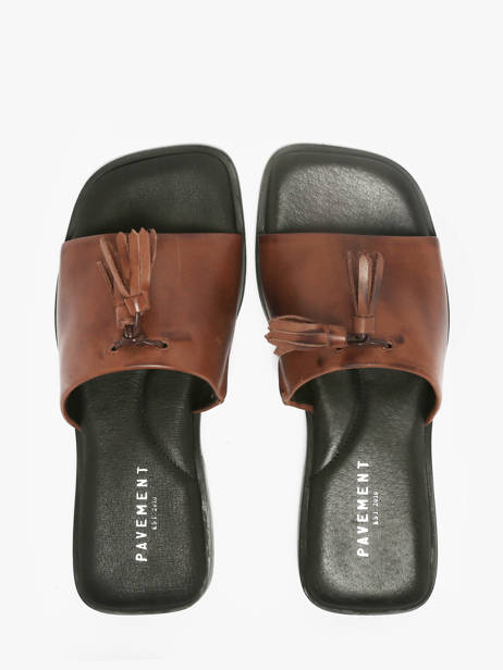 Mules En Cuir Pavement Marron women 25216 vue secondaire 3