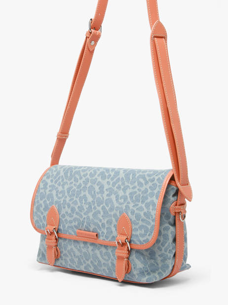 Sac Bandoulière Louou Denim Léopard Paul marius Bleu denim leo LOULODEL vue secondaire 1