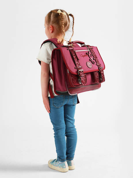 Satchel For Kids 2 Compartments Cameleon Violet vintage fantasy CA35 other view 1