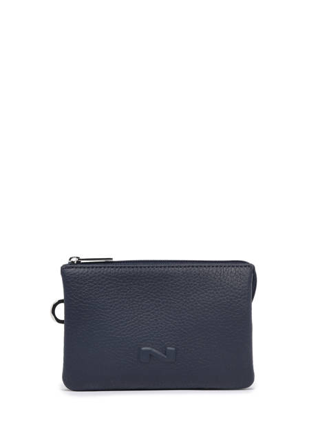 2-compartment Leather Pouch Nathan baume Blue original n 283N